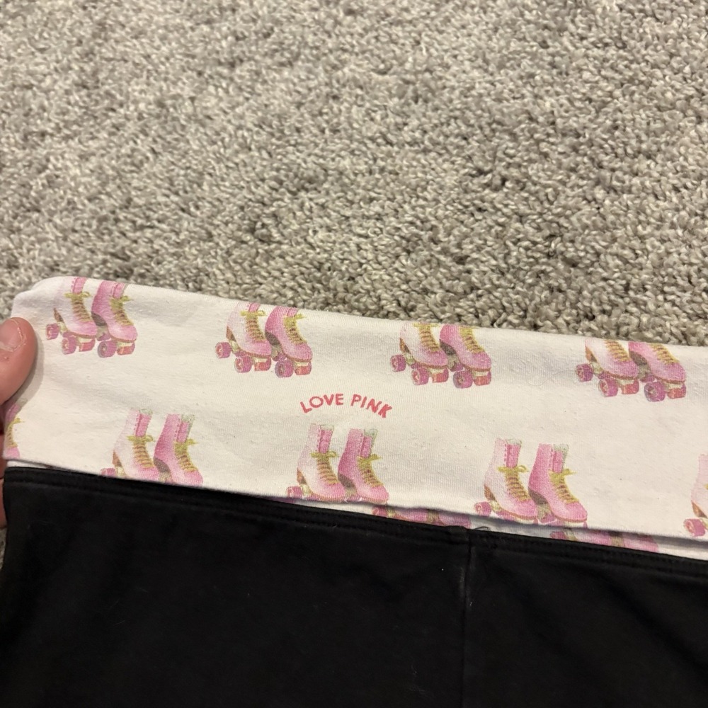 Y2K Victorias Secret PINK VS Vintage Foldover Yoga Pants Roller Blade Capri Med